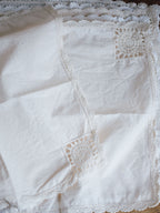Linen Napkins Set of Six with Crochet Edging