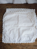 Linen Napkins Set of Six with Crochet Edging