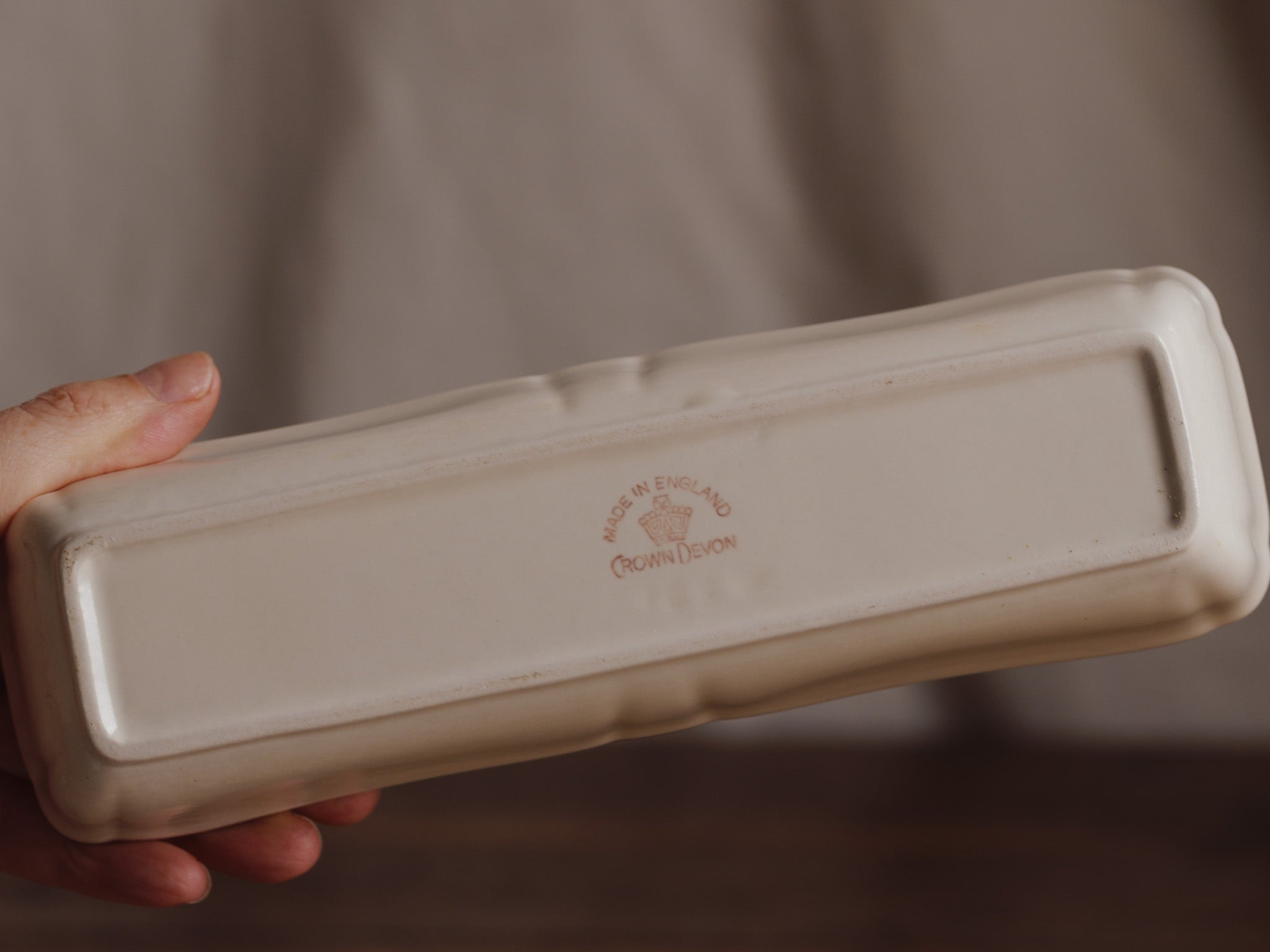 Crown Devon Off-White Trough Vase