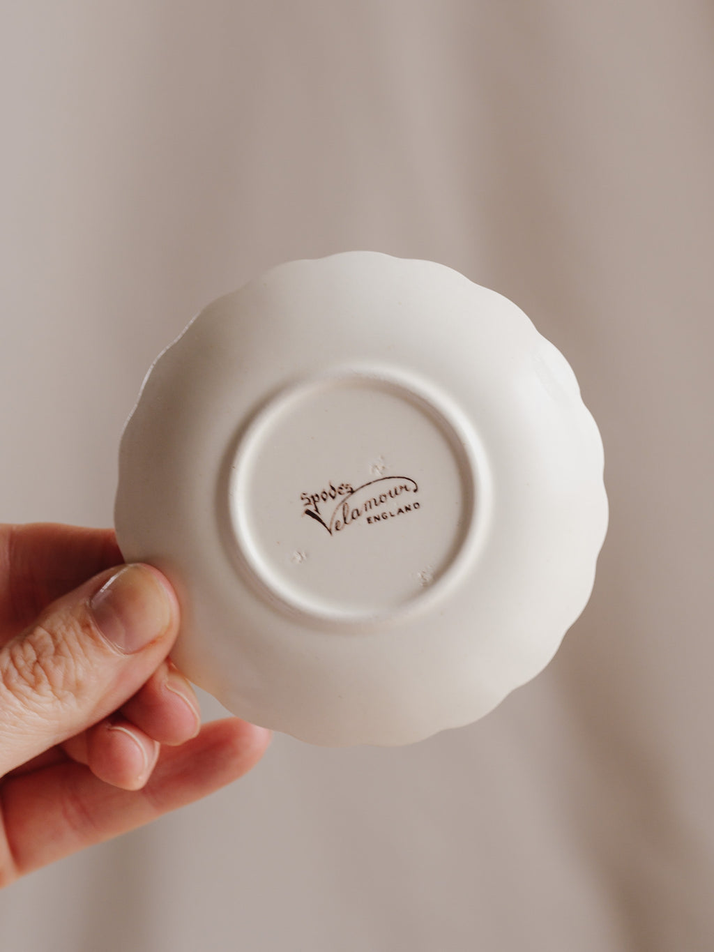 Spode White Scalloped Butter Pat Plate