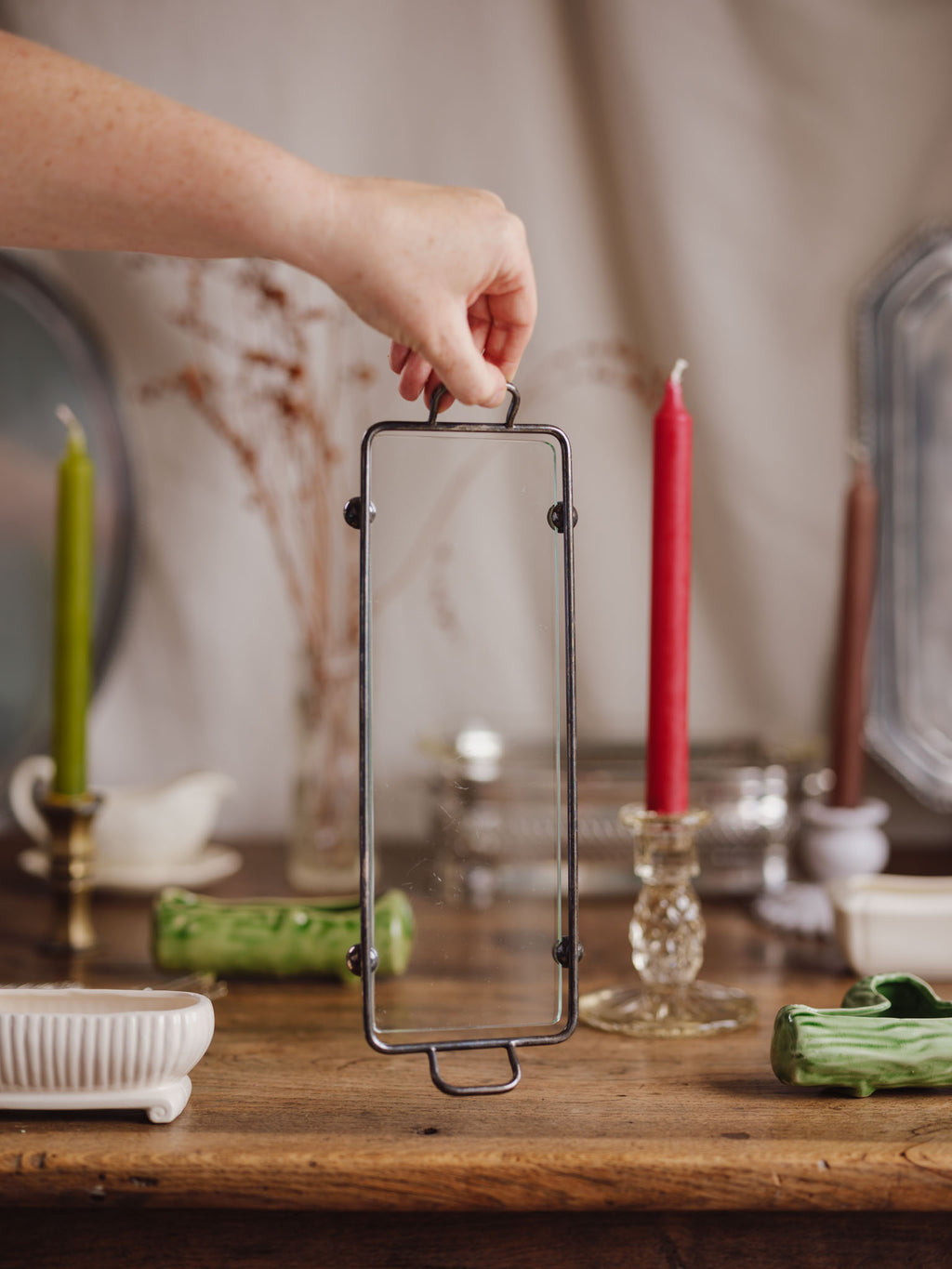 Art Deco Glass & Silvered Metal Tray