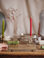 Art Deco Glass & Silvered Metal Tray