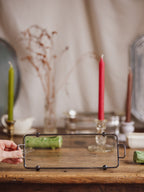 Art Deco Glass & Silvered Metal Tray