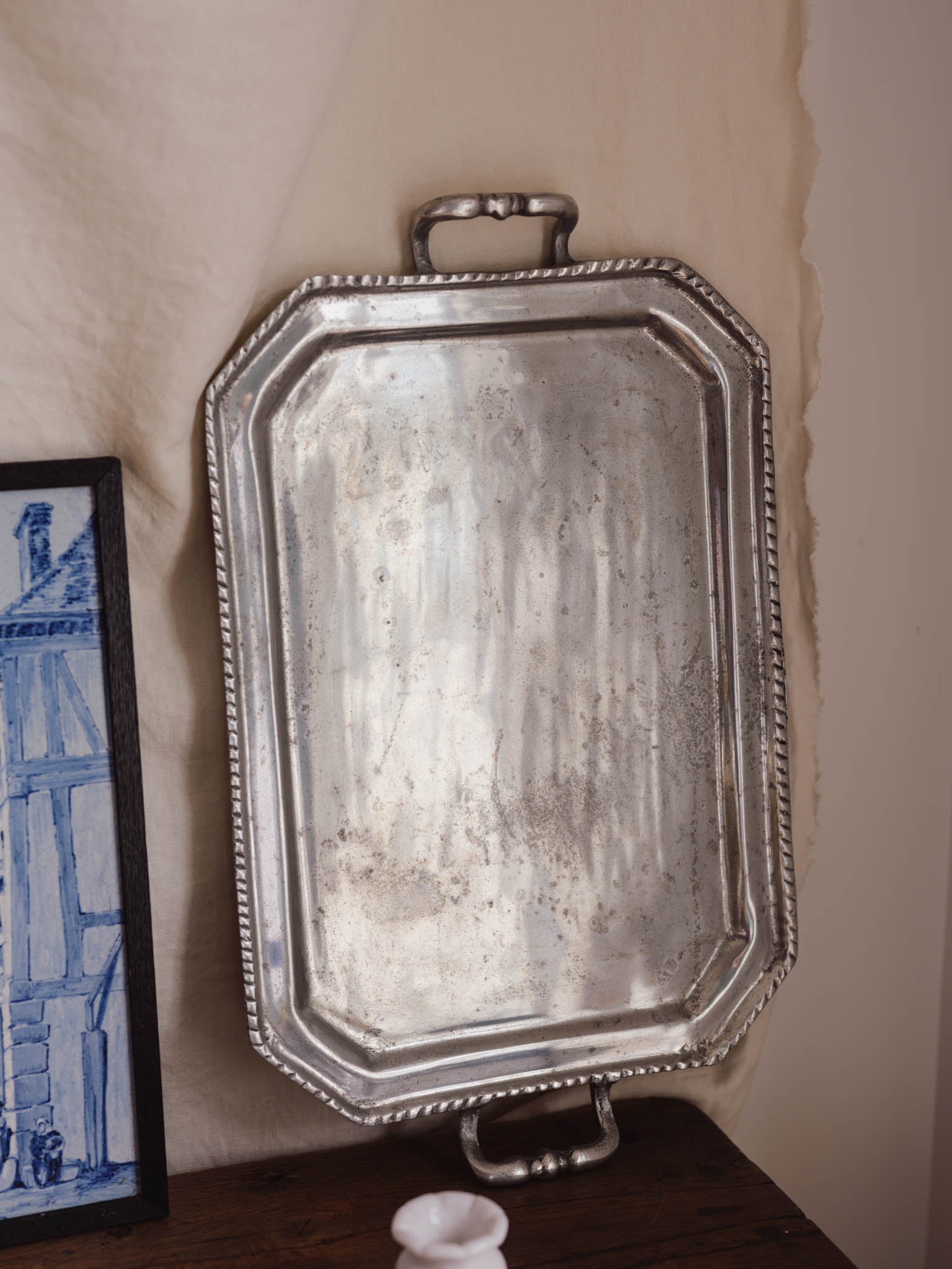 Vintage Rope Edge Metal Tray