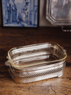 Silver Plate Serving Dish Stand with Pyrex Insert