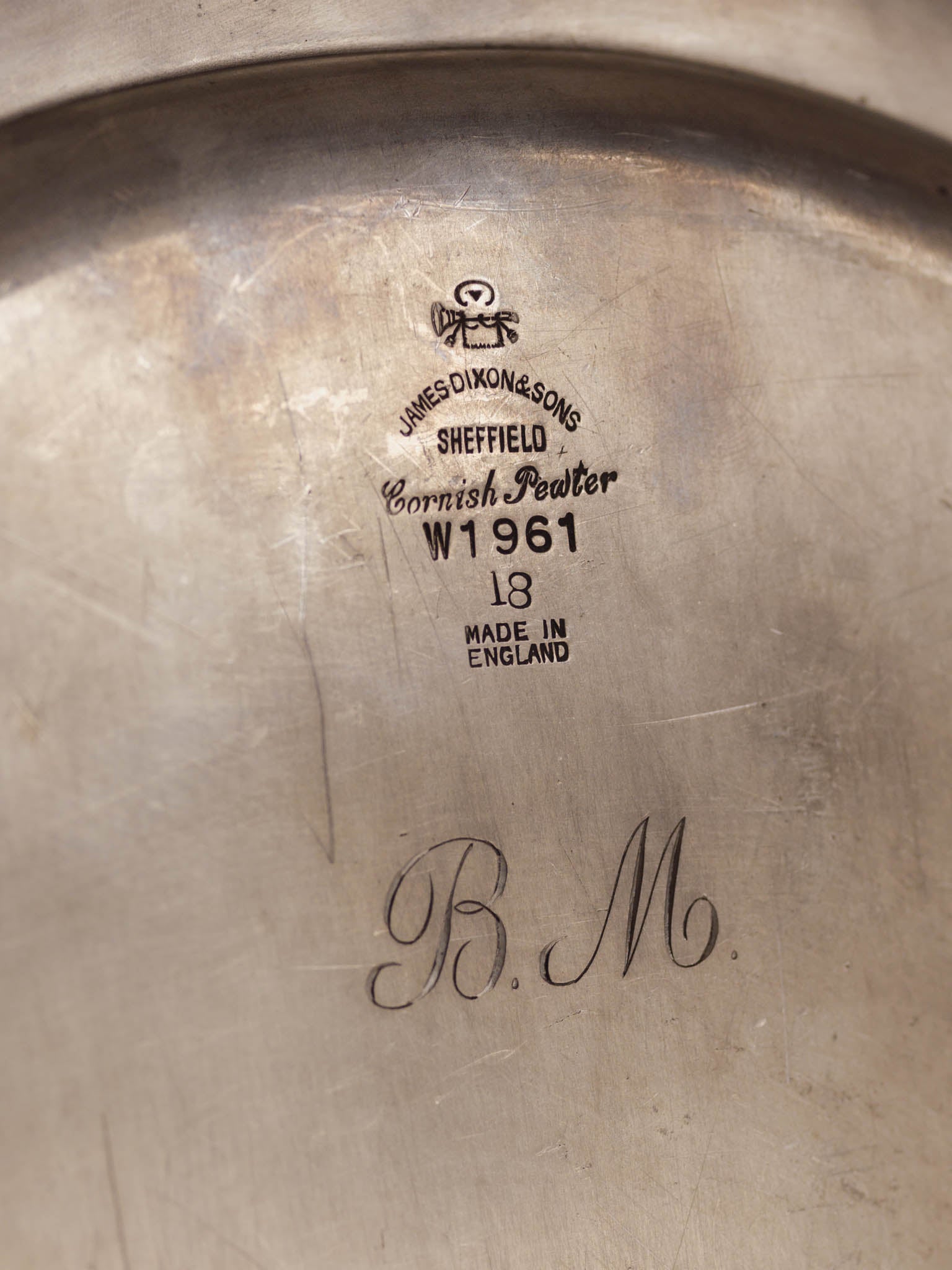 Antique James Dixon Cornish Pewter Oval Platter