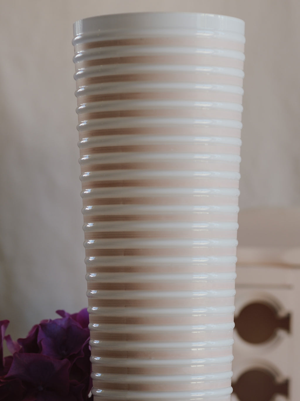 Mid-Century Lilac Base Lamp with Glass Shade