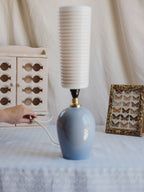 Mid-Century Lilac Base Lamp with Glass Shade