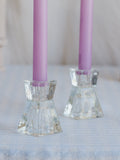 Vintage Reversible Glass Candle Holders (Pair)