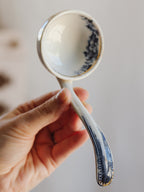 Antique Blue & White Gilded Transferware Ladle