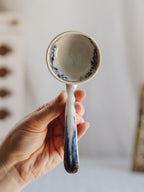 Antique Blue & White Gilded Transferware Ladle