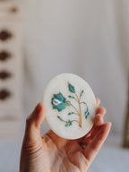 Vintage Stone Coasters with Semi-Precious Inlay (Set of 5)