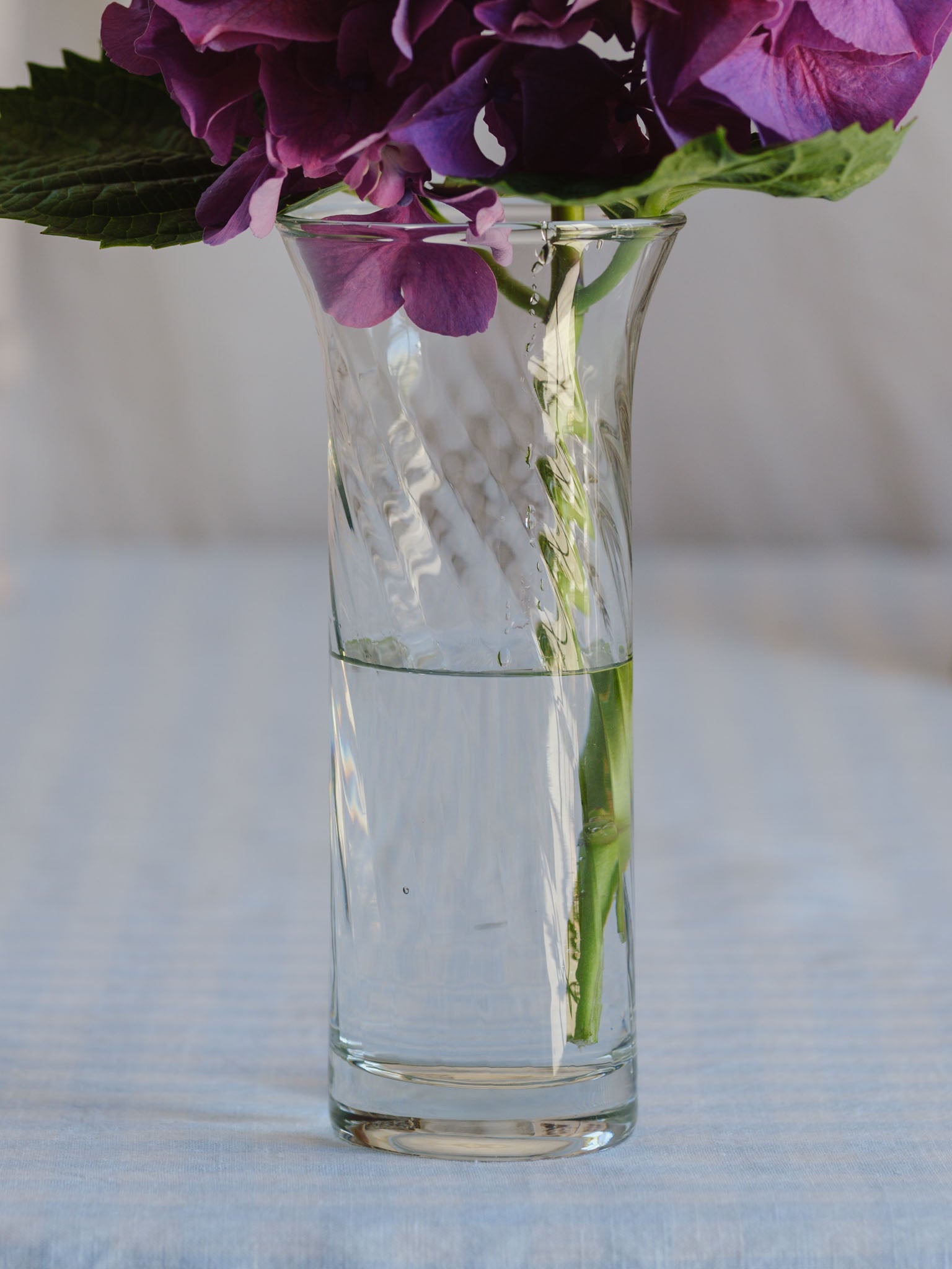Vintage Medium Ripple Glass Vase