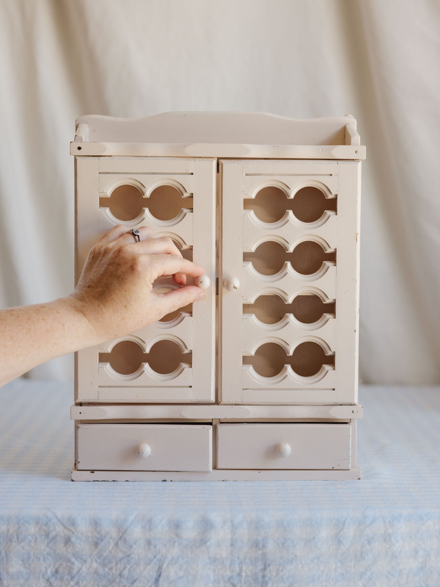 Hand-Painted Pink Shabby Chic Wall Shelf