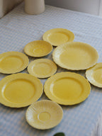 Set of 9 Vintage Crown Ducal Yellow Plates (c. 1930s)