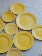 Set of 9 Vintage Crown Ducal Yellow Plates (c. 1930s)