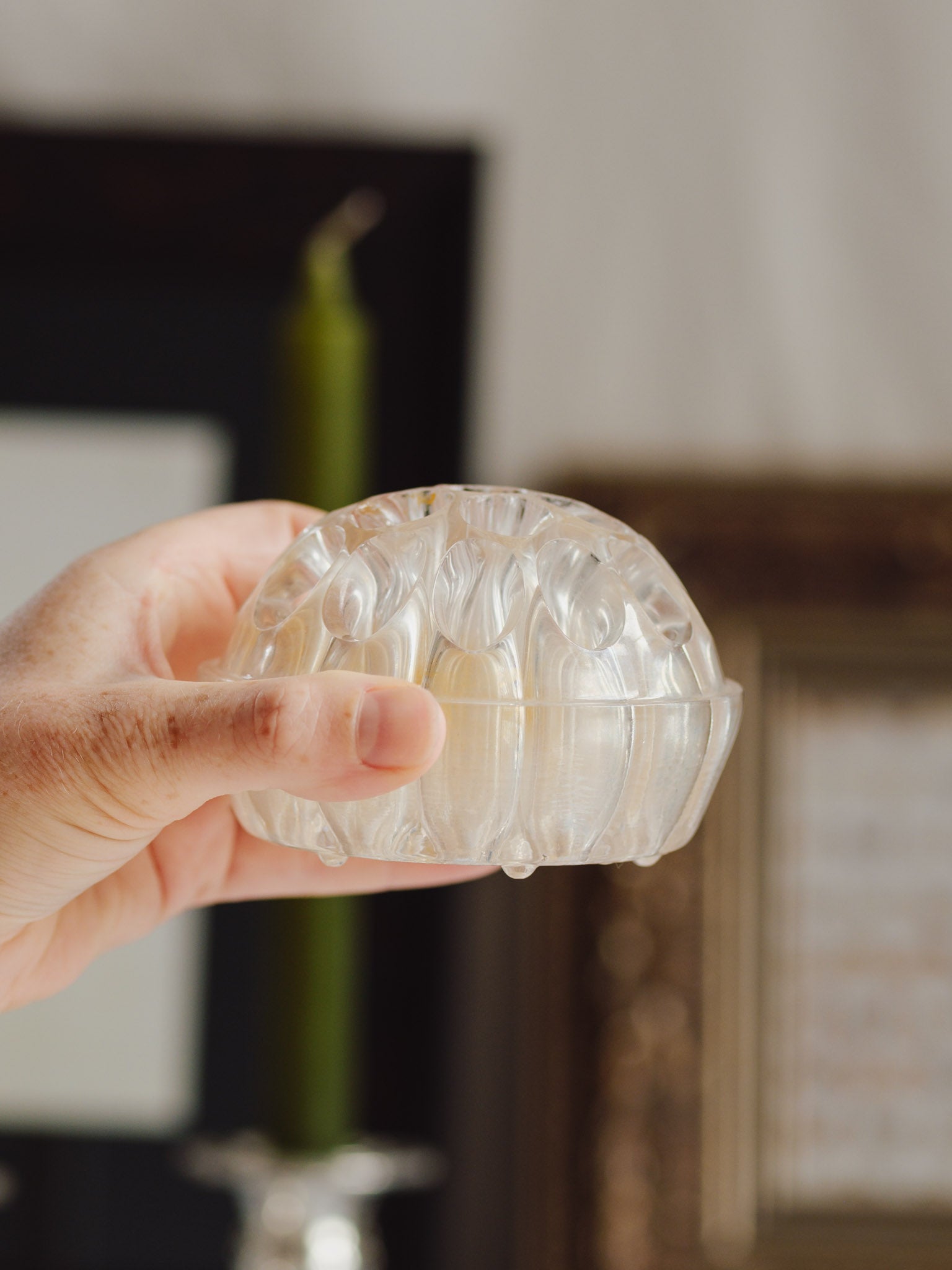 Vintage Medium Glass Flower Frog (Made in England) - 10cm