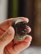 Vintage Small Oval Metal Pin Flower Frog