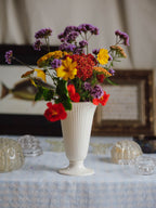 Vintage Wedgwood Ribbed Vase w Original Flower Frog Insert