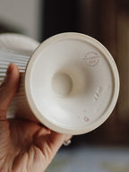 Vintage Wedgwood Ribbed Vase w Original Flower Frog Insert