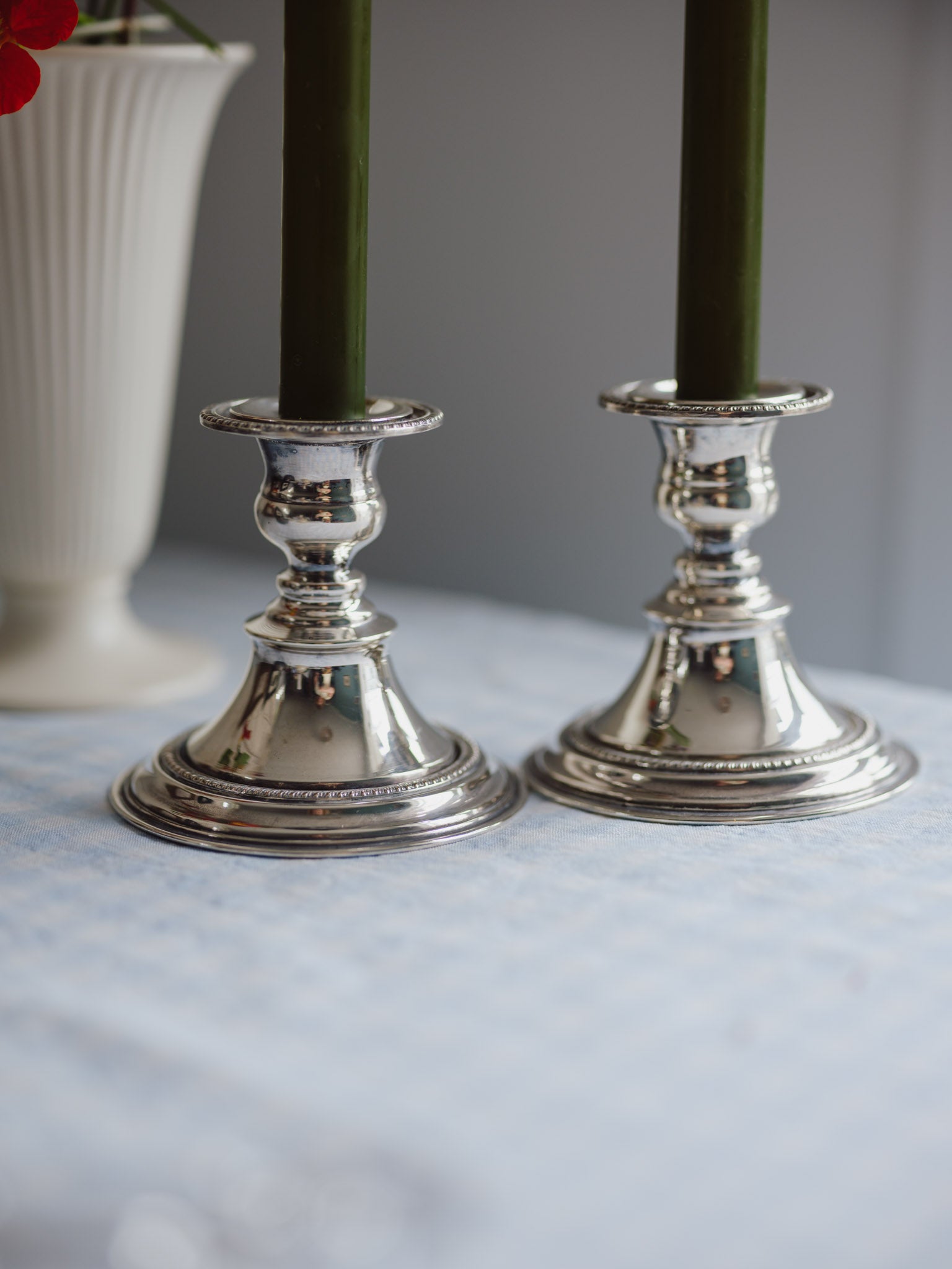 Vintage Walker & Hall Silver Plated Candlestick Holders (Pair)