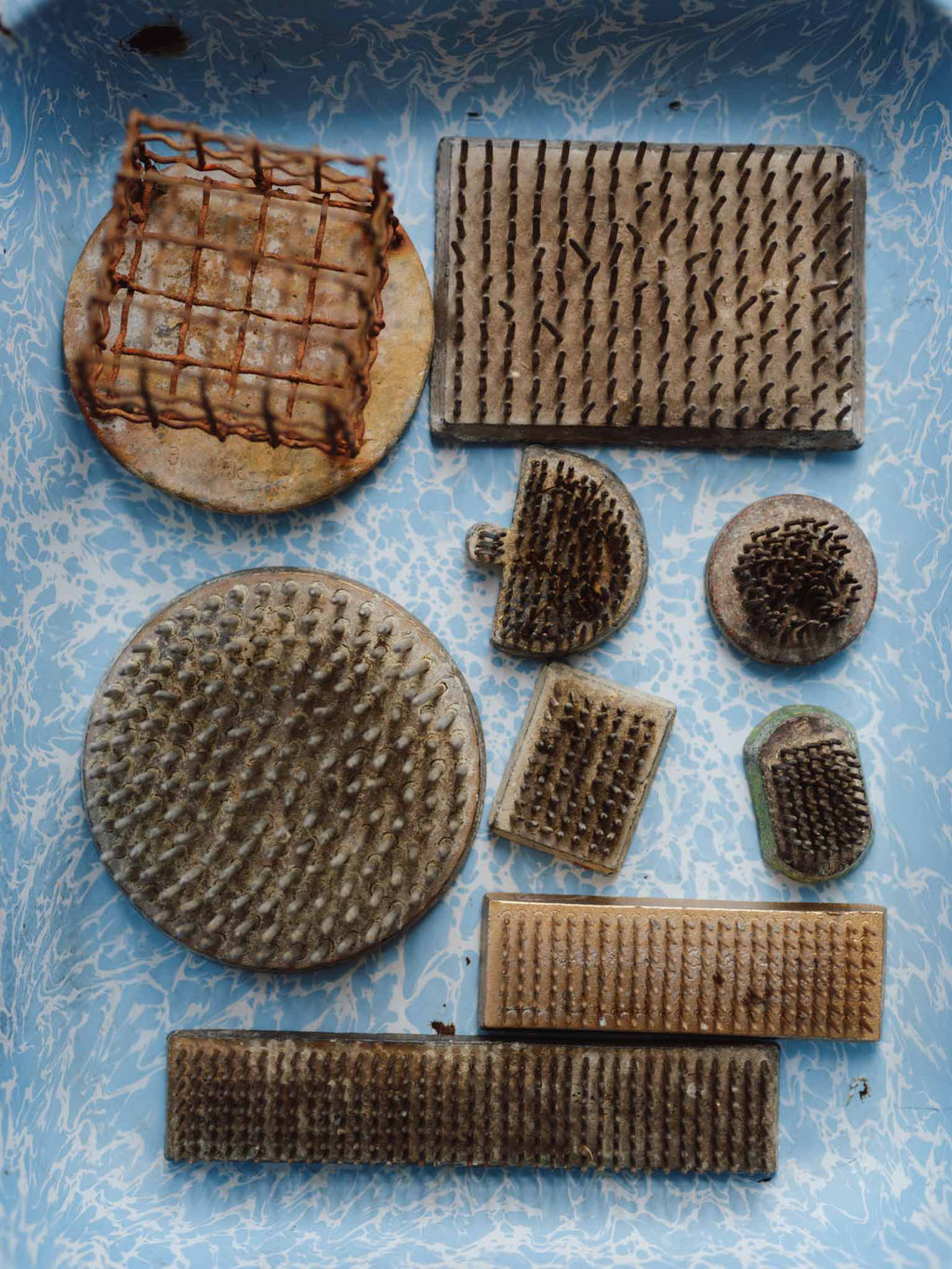 Vintage Rectangular Metal Flower Frog (10.5cm)