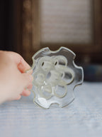 Vintage Large Hexagon Glass Flower Frog (11.3cm)